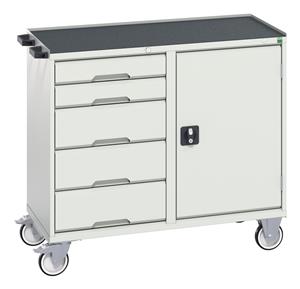 Bott Verso Mobile  Drawer Cupboard  Tool Trolleys and Tool Butlers Verso Roller Butler 1 Door 5 Drawer Top Tray